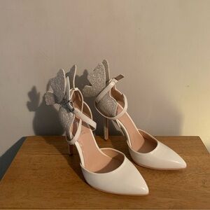 Findvill Butterfly Wing Sparkling Pointed Toe High Heel Pumps Size 5.5